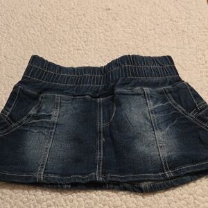 NET EXOCET DENIM MINI SKIRT